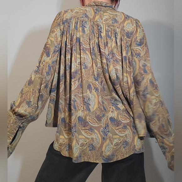 Free People Paisley Modern Muse button down Floral Blouse - Picture 4 of 10